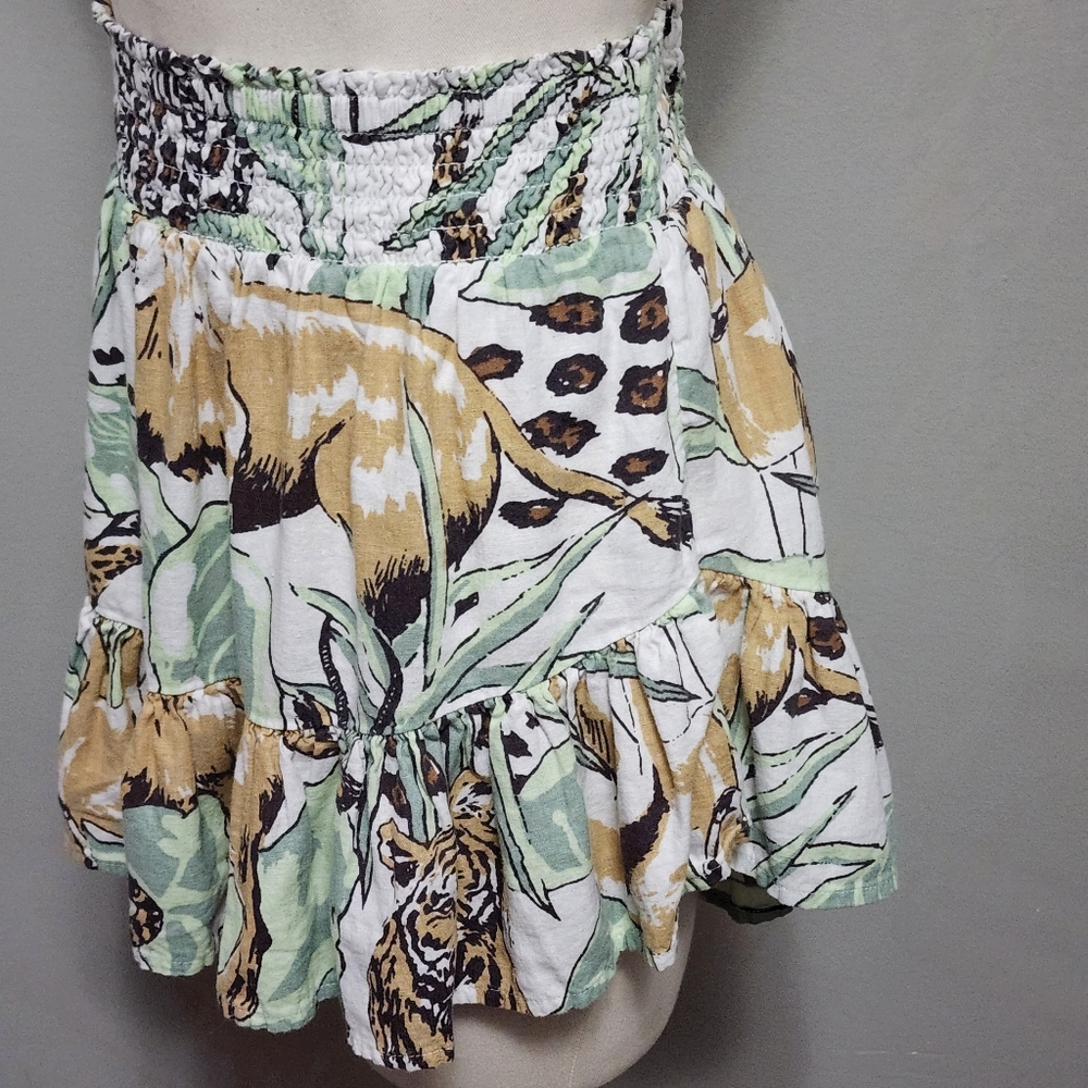 Aerie jungle print linen blend mini skirt size medium - Picture 5 of 10